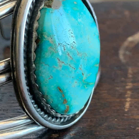 Vintage 78 gms Southwestern Turquoise Row Cuff Bracelet - Picture 9 of 14